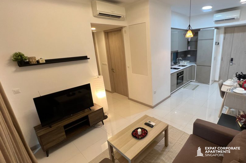 Example of a fully furnished service apartment for expats staying at Singapore